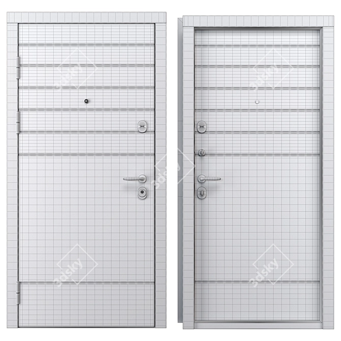 Stella Metal Entry Door Set 3D model image 4