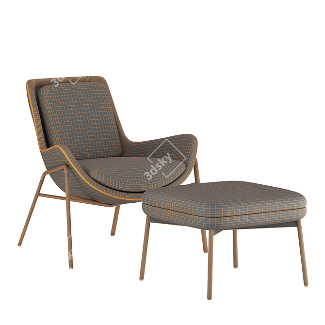 Gorgeous Mia Armchair Obj & Corona Render Set 3D model image 4