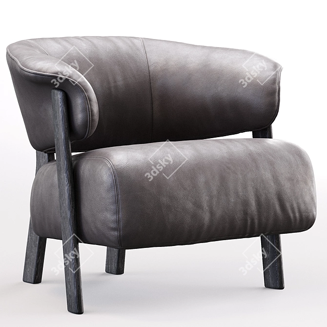 Sophisticated BACK WING Designer Chair 3D model image 1