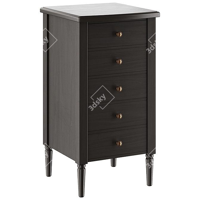 BLUES 5-Drawer Console Table 3D model image 1