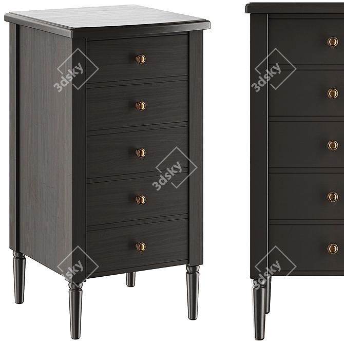 BLUES 5-Drawer Console Table 3D model image 2