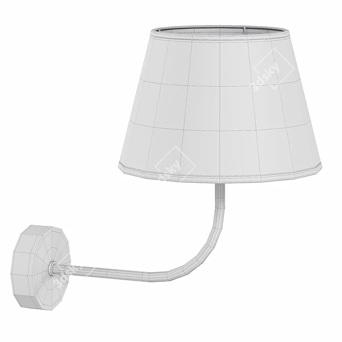 Sleek Chrome Wall Sconce 3D model image 2