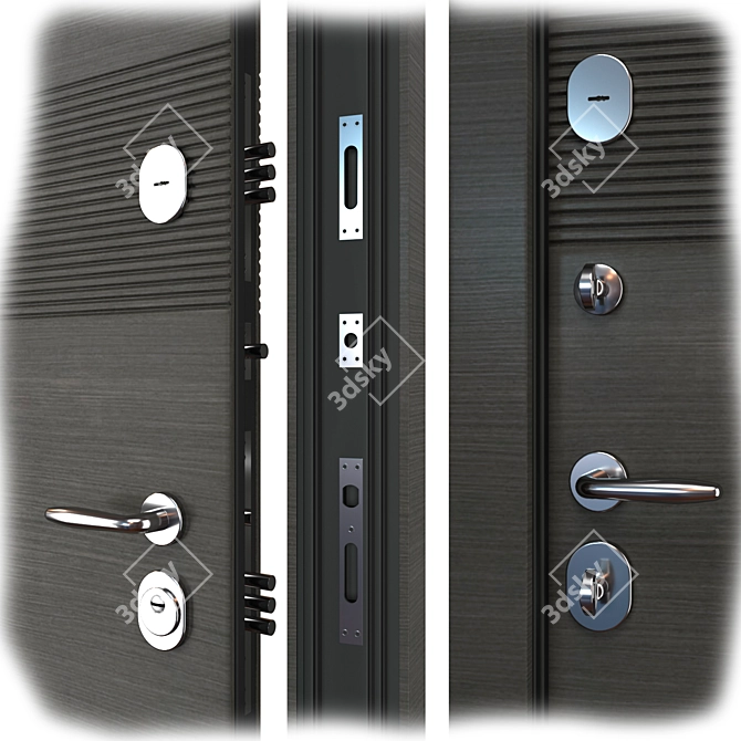 California Metal Door Set, QDoors 3D model image 2