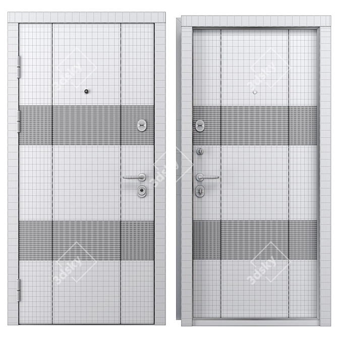 California Metal Door Set, QDoors 3D model image 4