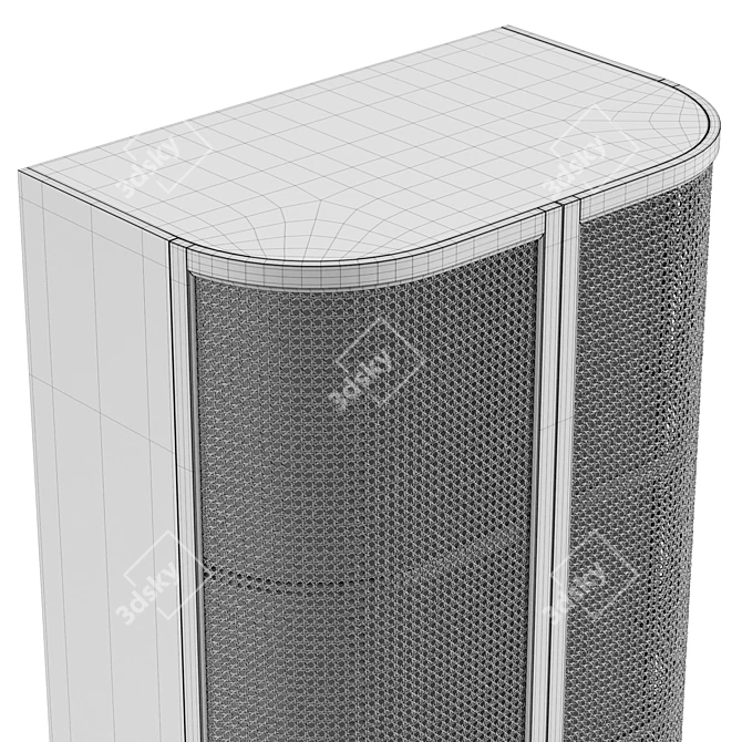 Modern Rattan Wardrobe: Sleek Design 3D model image 6