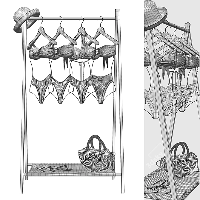 Beachwear Bundle & Display Stand 3D model image 4