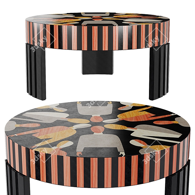 Mid-Century Coffee Table Modernism 3D model image 1