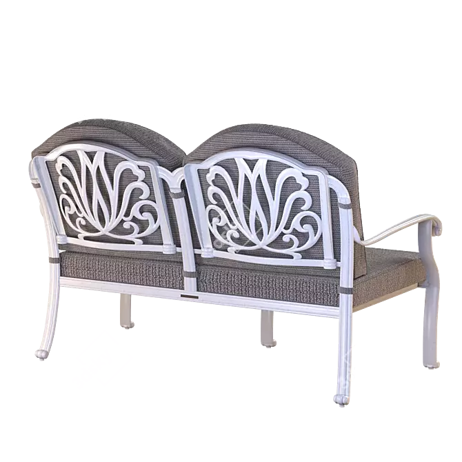 Classic Black & White Double Sofa 3D model image 1