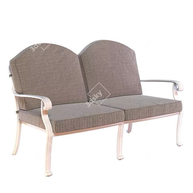 Classic Black & White Double Sofa 3D model image 7