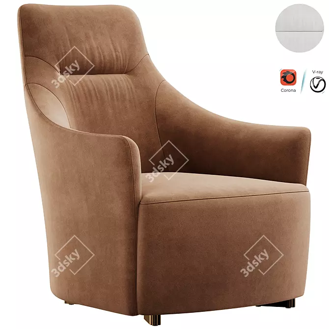 Luxury Galileo Lounge Armchair 3D model image 1