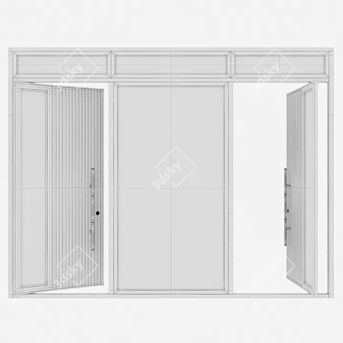 Aluminum Entry Door 204 3D model image 5