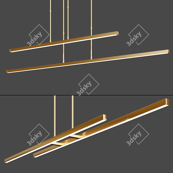  Sleek Stagger Linear Pendant 3D model image 7