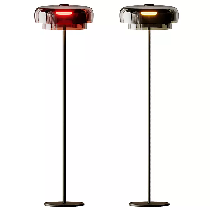 Sleek LEVELS Glass Floor Lamp 3D model image 1