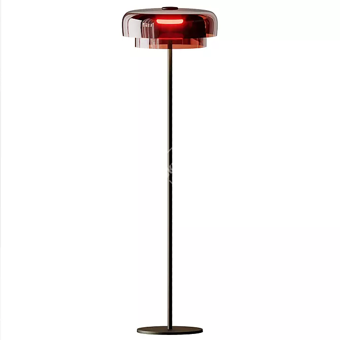 Sleek LEVELS Glass Floor Lamp 3D model image 3