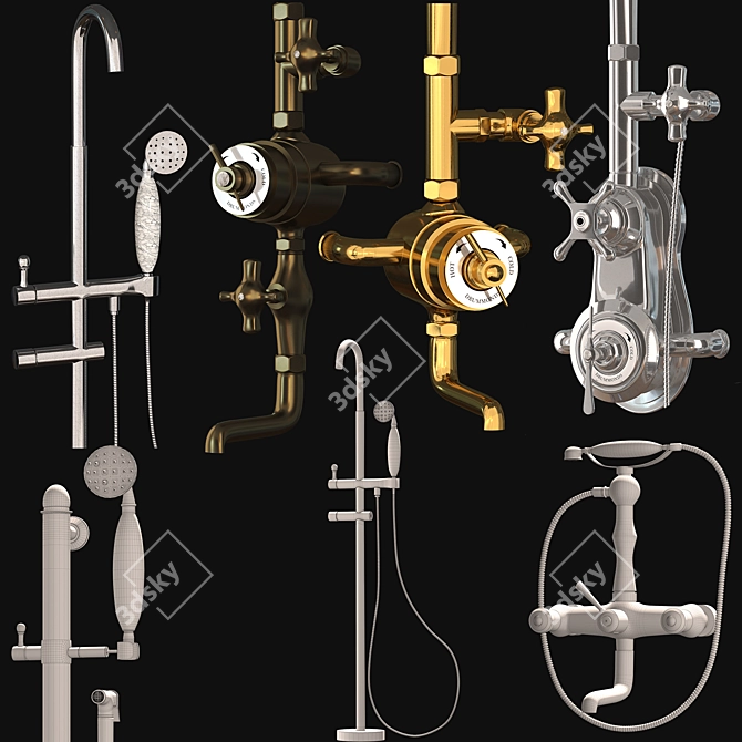 Versatile Faucet and Shower Collection 3D model image 6