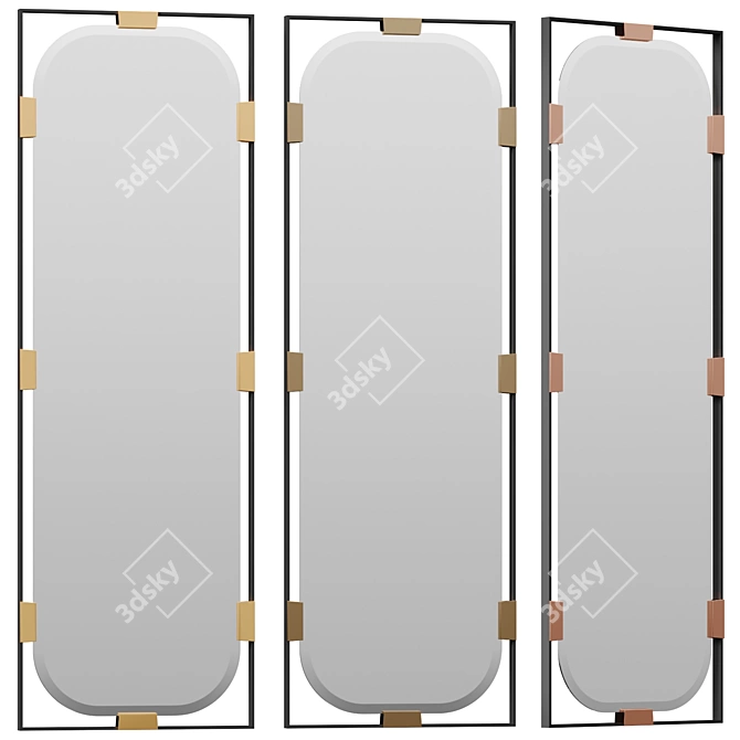 Sleek Modern Floor Mirror 3D model image 1