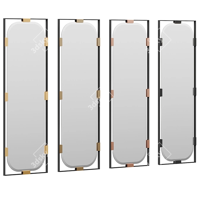 Sleek Modern Floor Mirror 3D model image 4