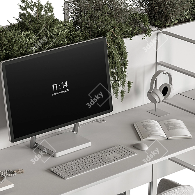 Workspace Essentials Set - Ergonomic Furniture 3D model image 4