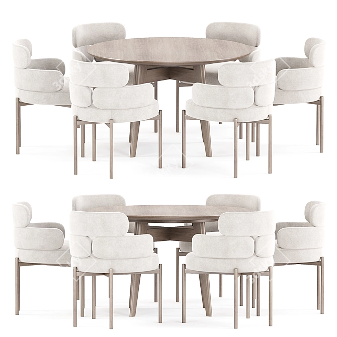 Modern Dining Set Ensemble Synergy 3D model image 1