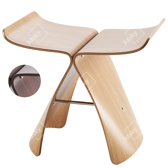 Butterfly Stool 3D Model Vitra 3D model image 1