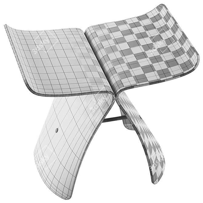 Butterfly Stool 3D Model Vitra 3D model image 7