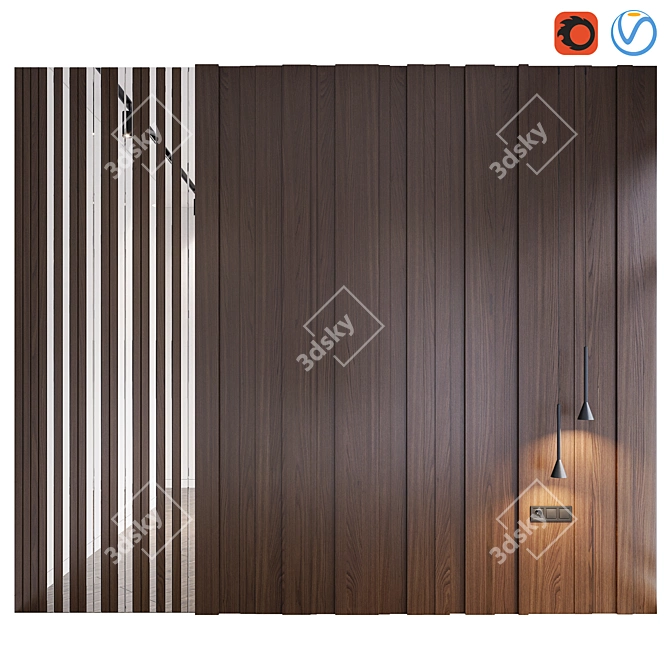 Artistic Wall Panel Decor 3D model image 1