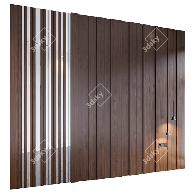 Artistic Wall Panel Decor 3D model image 3