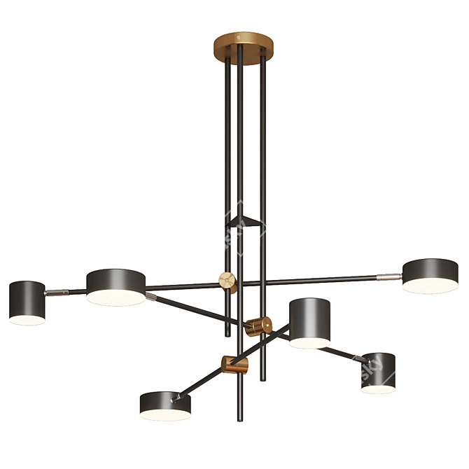 Modern Ceiling Light Fixture, Black 3D model image 1