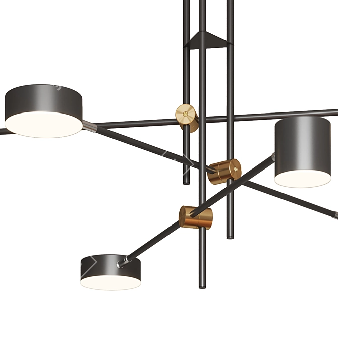 Modern Ceiling Light Fixture, Black 3D model image 4