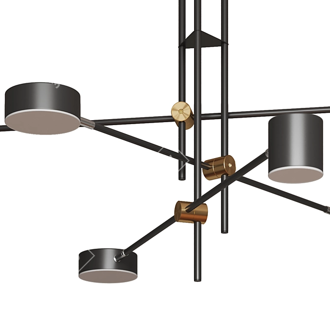 Modern Ceiling Light Fixture, Black 3D model image 6