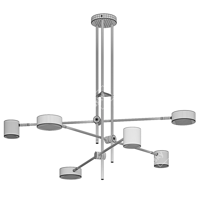 Modern Ceiling Light Fixture, Black 3D model image 7