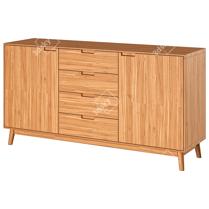 Irving 3 Dresser with Doors 3D model image 1