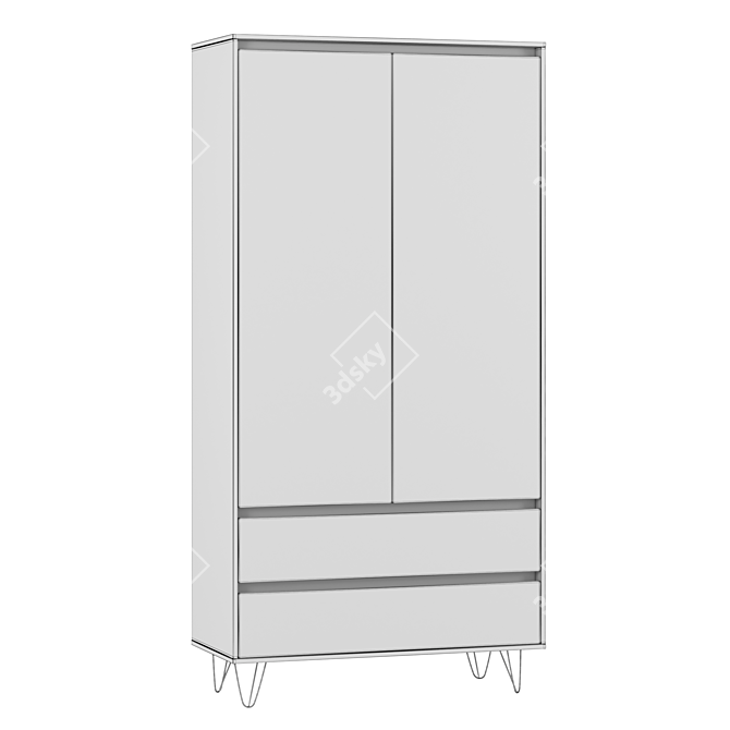 Elegant Rialto 2 Wardrobe Cabinet 3D model image 2