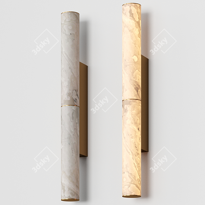 Alabaster Cylinder Wall Light Fixture 3D model image 1