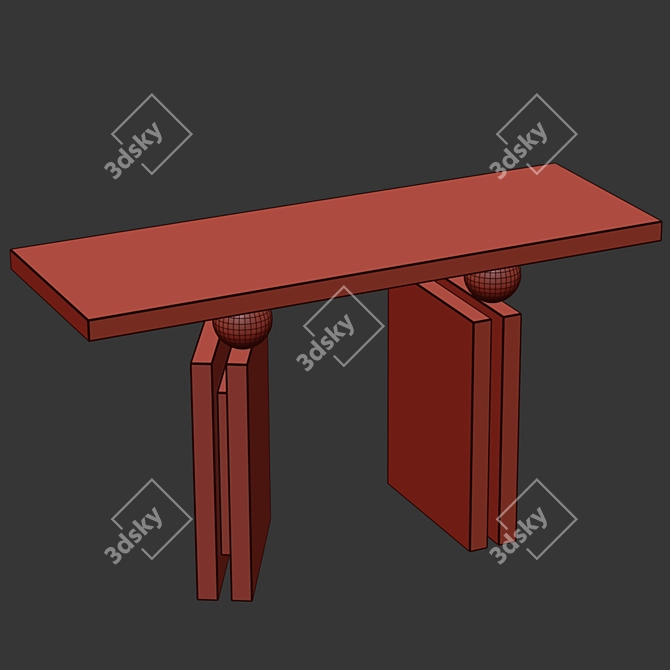 Contemporary Marble Brass Console Table 3D model image 2