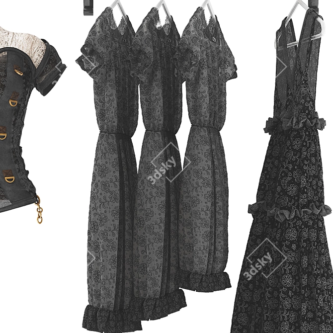 Gothic Sleeveless Clothing Max 2015 3D model image 5