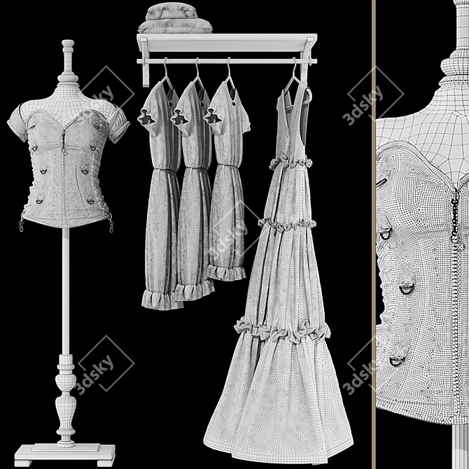 Gothic Sleeveless Clothing Max 2015 3D model image 7