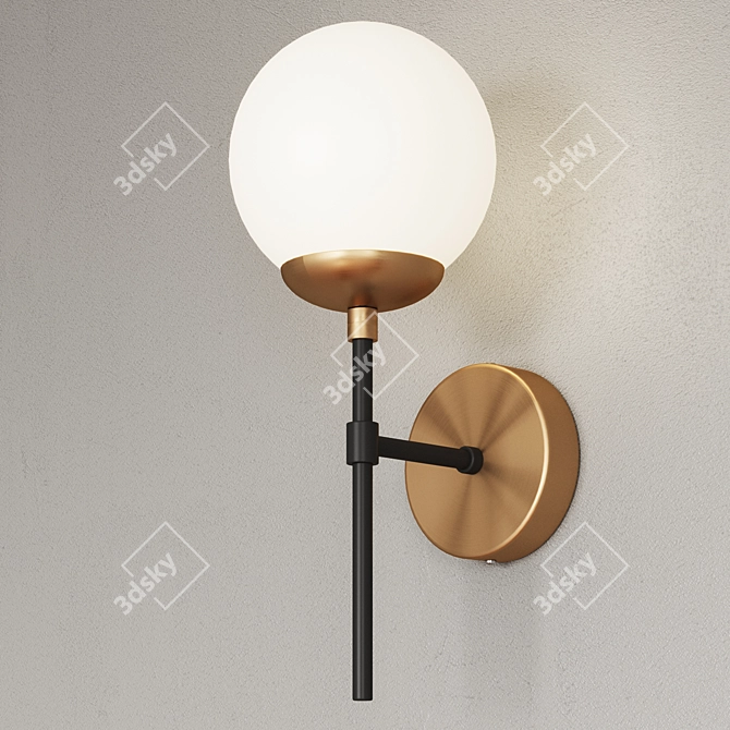 Elegant Bronze Wall Sconce 3D model image 2