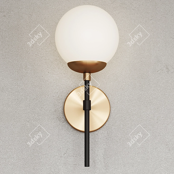 Elegant Bronze Wall Sconce 3D model image 5