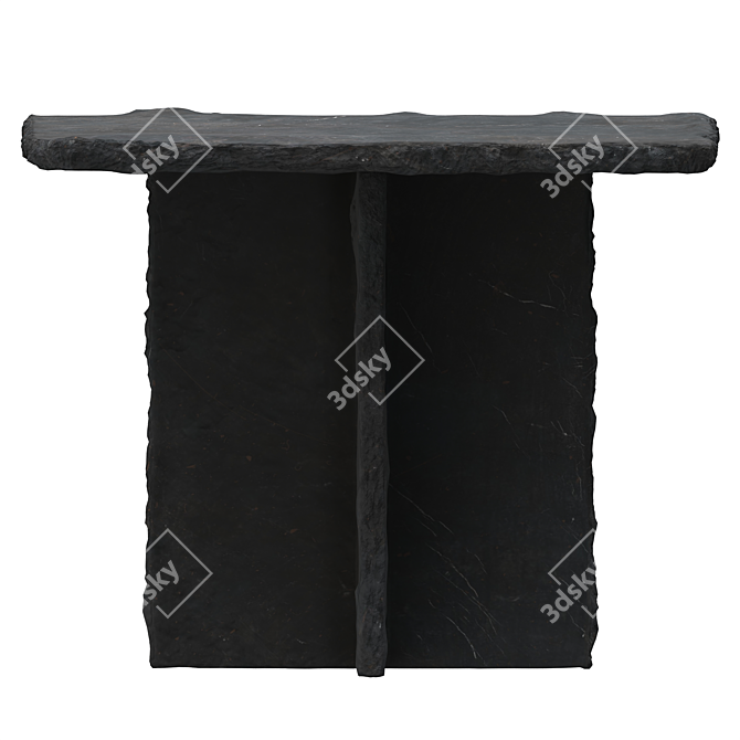 Rustic Slate Square Dining Table 3D model image 3