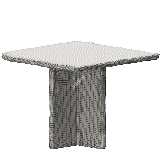 Rustic Slate Square Dining Table 3D model image 5