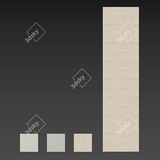 Carmo Beige Grey Matt Tiles 3D model image 2