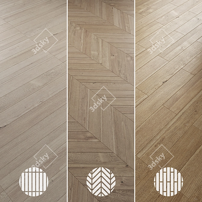 Oak Parquet Collection 091 3D model image 2