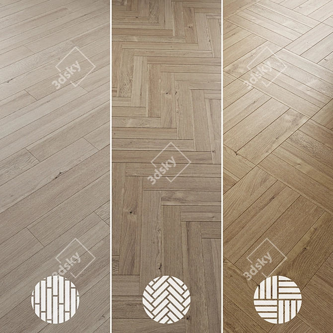 Oak Parquet Collection 091 3D model image 3