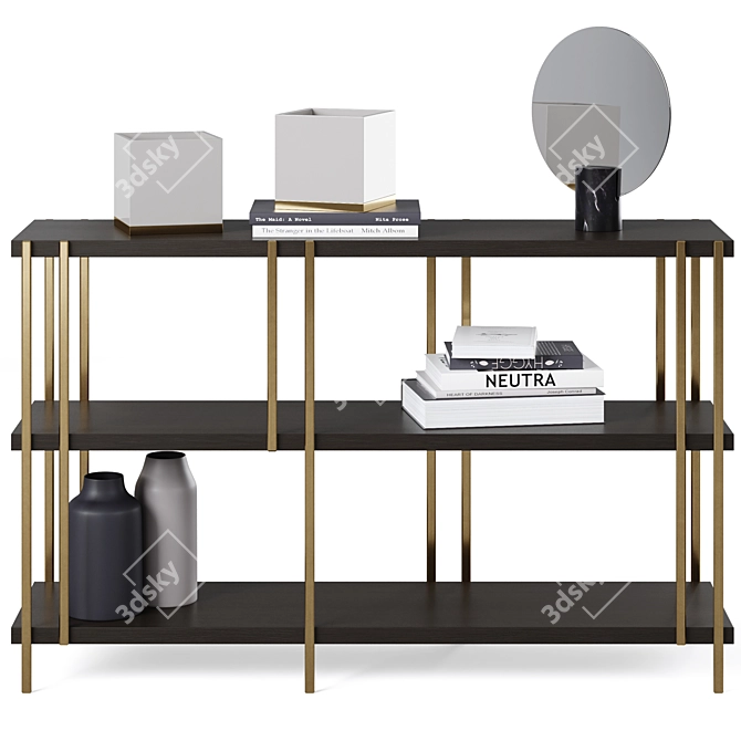 Elegant Shelving Set & Decor 3D model image 3