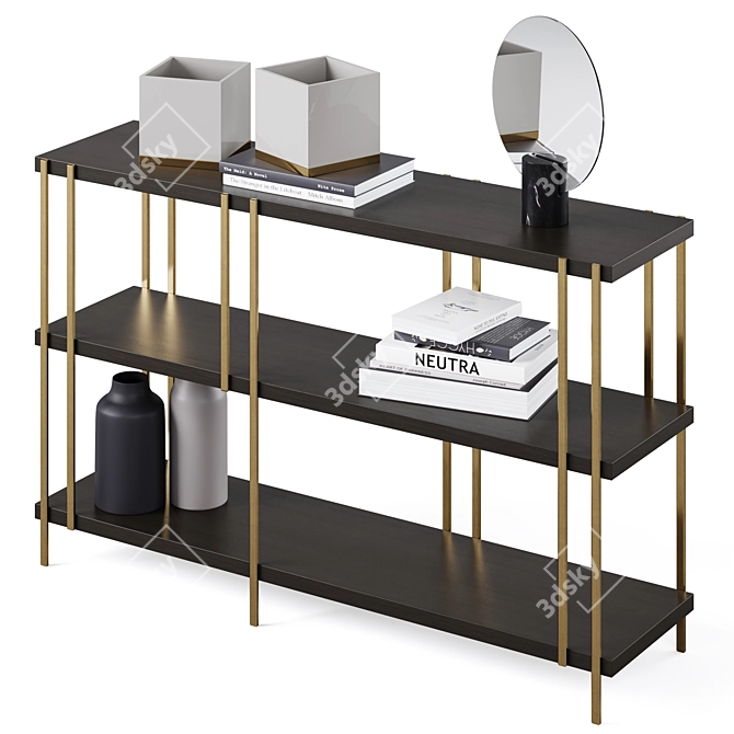 Elegant Shelving Set & Decor 3D model image 4