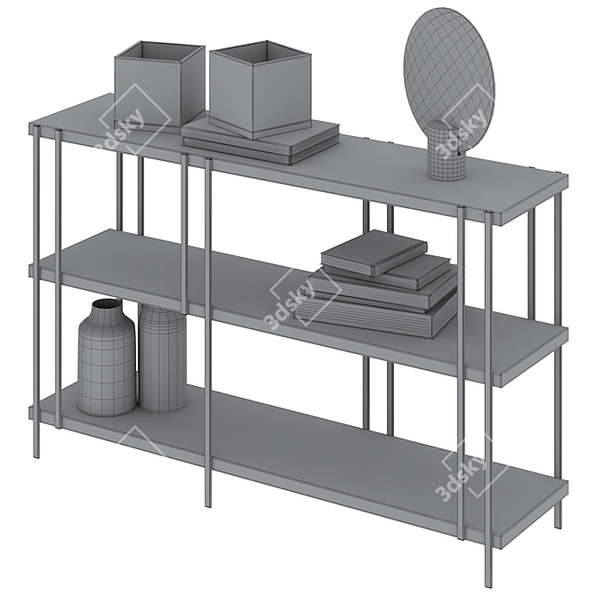 Elegant Shelving Set & Decor 3D model image 5