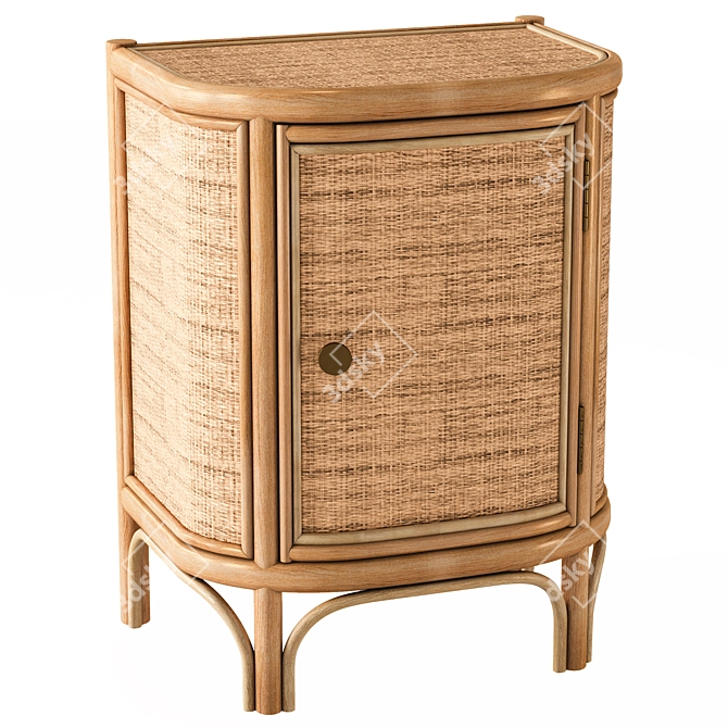 Ladara Bedside Table Natural 3D model image 1