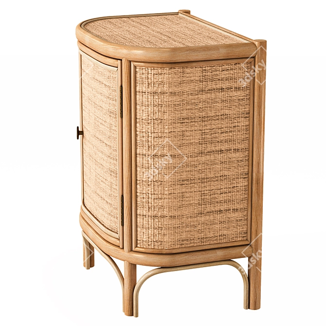 Ladara Bedside Table Natural 3D model image 3