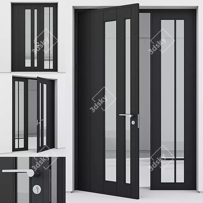 Corona Aluminium Door 3D Model 3D model image 1